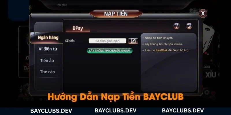 Nạp Tiền BAYCLUB 2 huong-dan-nap-tien-bayclub-qua-cac-phuong-thuc-pho-bien